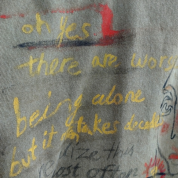 Men's  Custom Hand Painted/ Graffiti Prison Issued Jacket - Picture 10 of 12